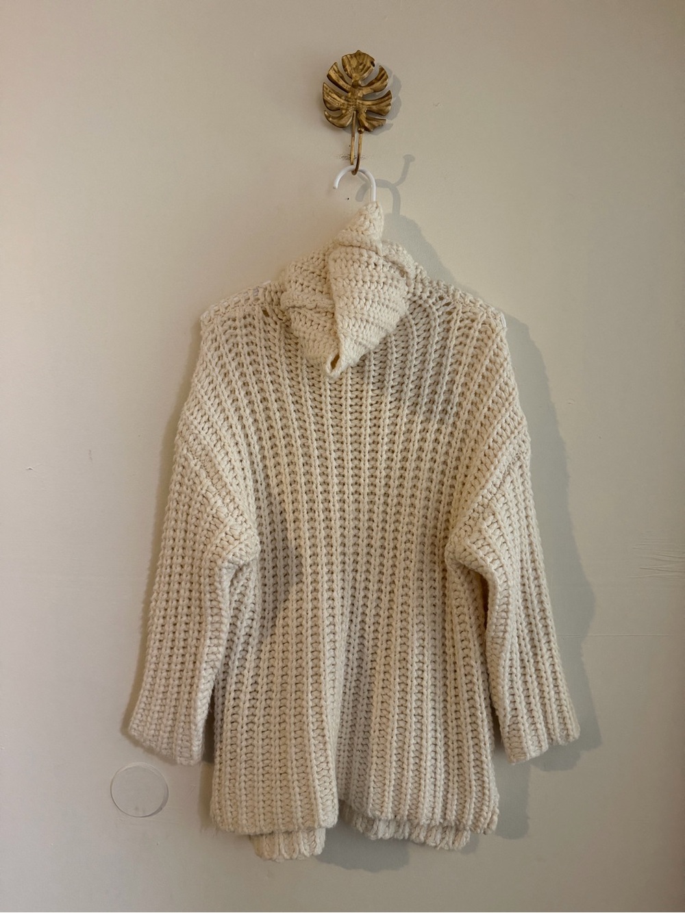 Chunky Cream Knit Oversized Sweater - Women's Cozy Pullover